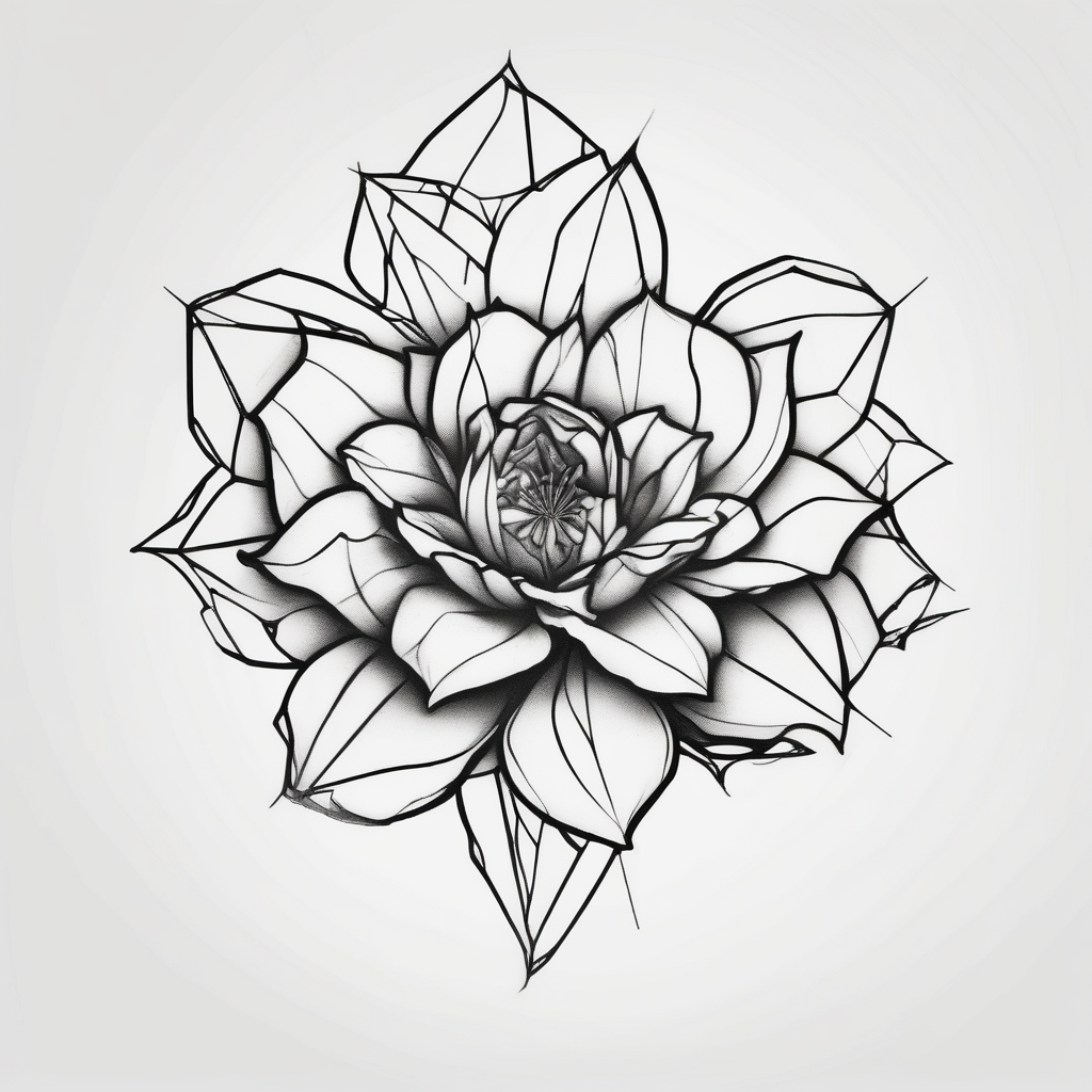 A minimalist flower tattoo that represents a shattered and betrayed gemini woman who fought hard throughout this year. floral sleeve tattoo, diseño de tatuaje Realista generado con IA